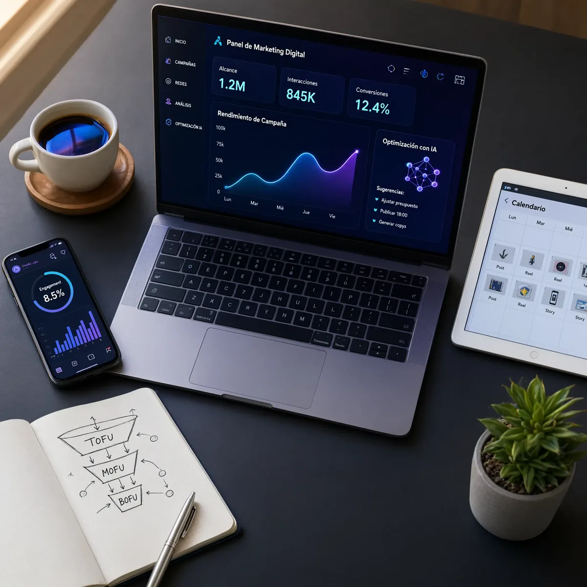 Marketing Digital, Estrategia de Redes y Optimización con IA · Excelsius